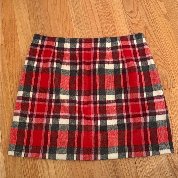 LOFT Red and Gray Plaid Skirt - Picture 7 of 7